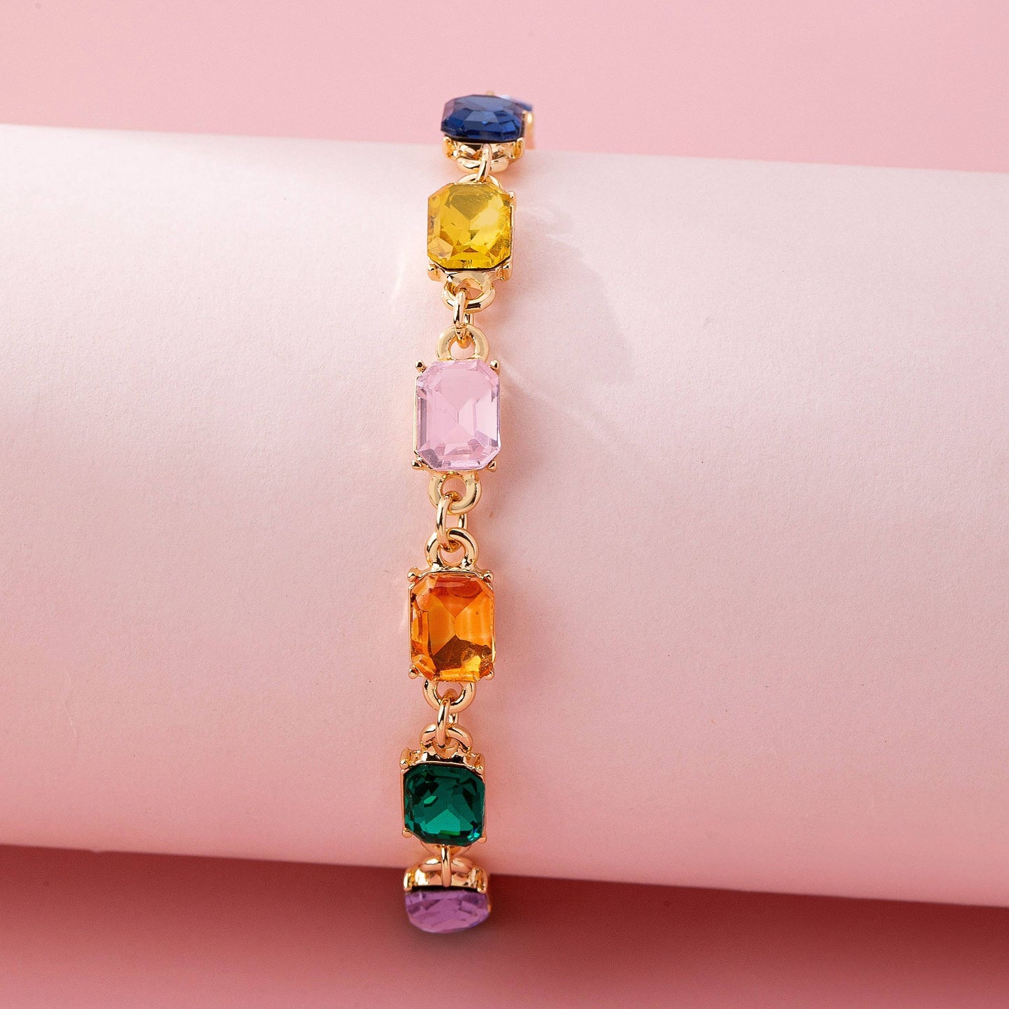 Rainbow Gemstone Tennis Bracelet