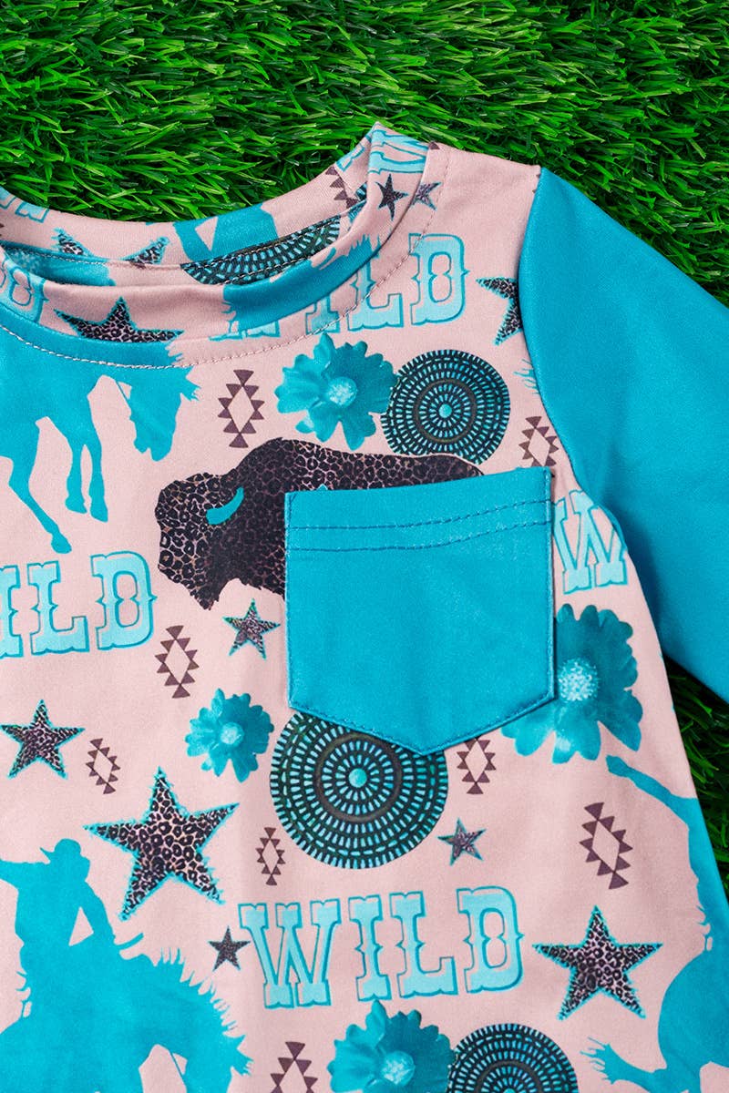 K144 BISON PRINTED INFANT ROMPER