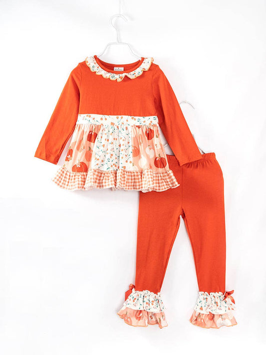 K150 Pumpkin Ruffle Pant Set