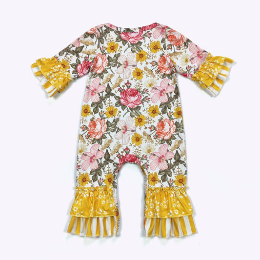 K170 Floral Tier Baby Romper