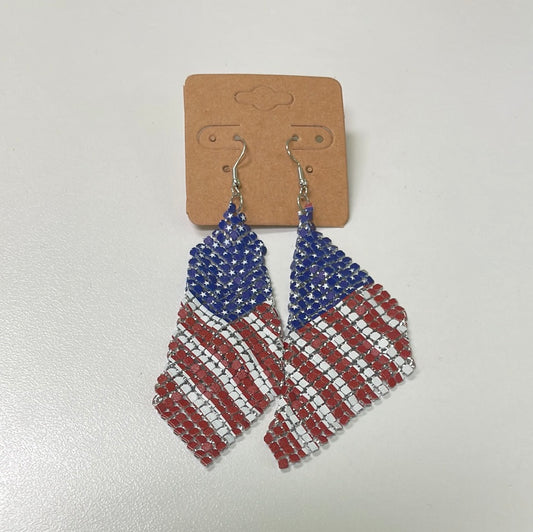 American Metal Flag Earrings JN034