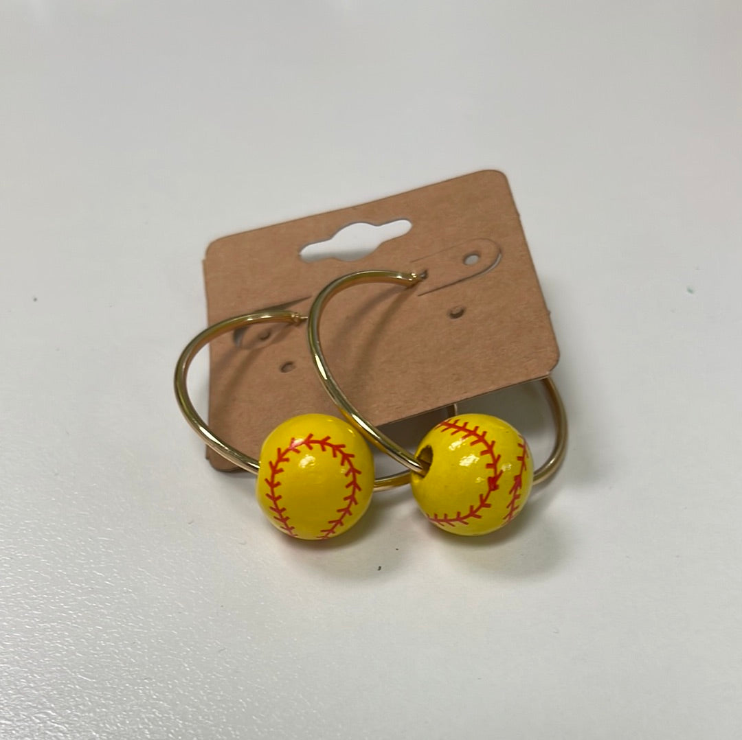 Softball Hoop Earrings JN039