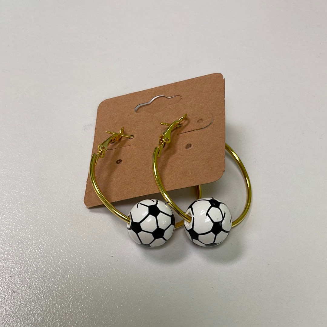 Soccer Hoop Earrings JN037