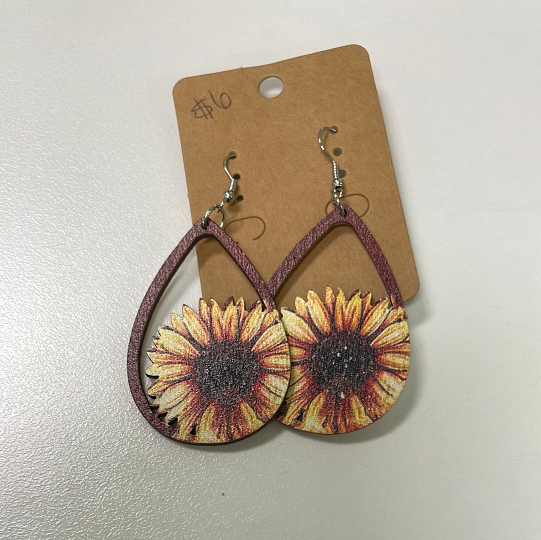 Sunflowers in the Wood Earrings JN029
