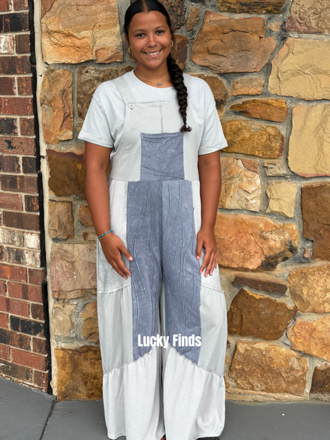 Vintage Washed Ruffled Overall A299