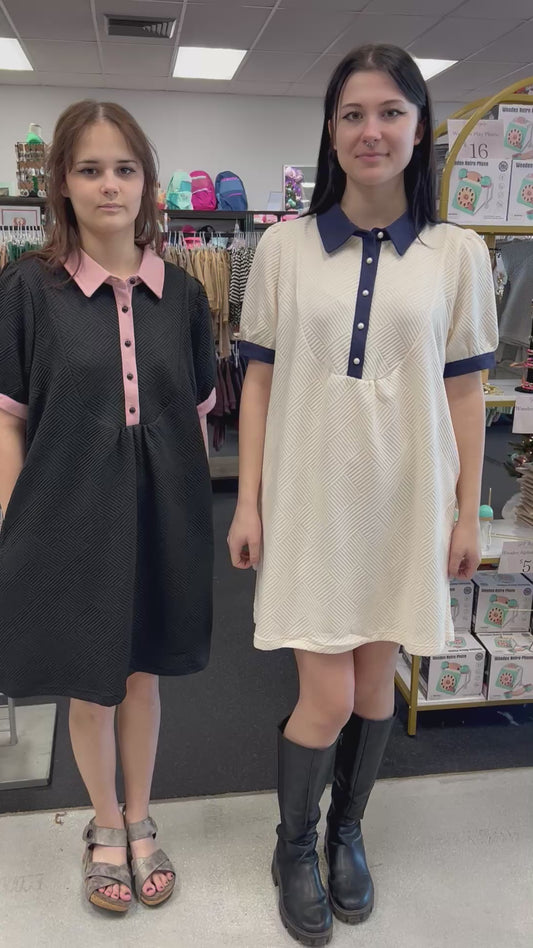 Umgee Contrast Pocket Dress P436