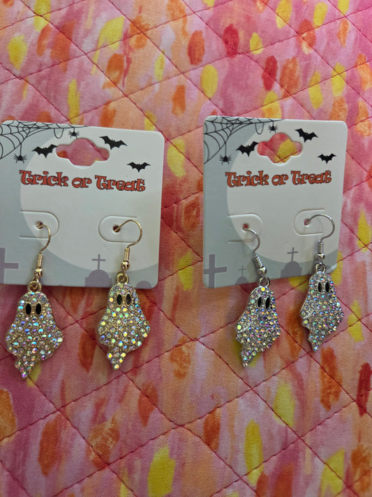 Sparkling AB Rhinestone Ghost Earrings E05