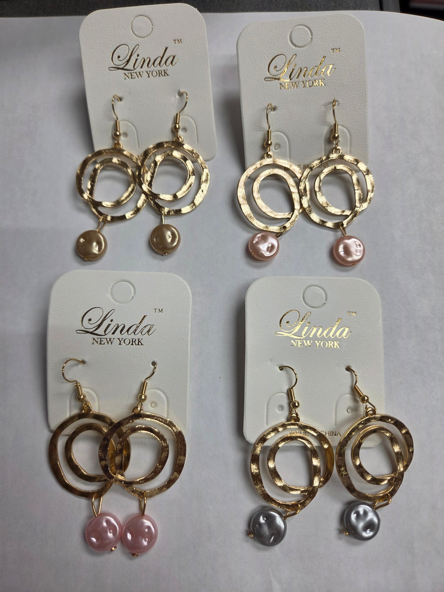 Gold Spiral Earrings with Pearl Accent