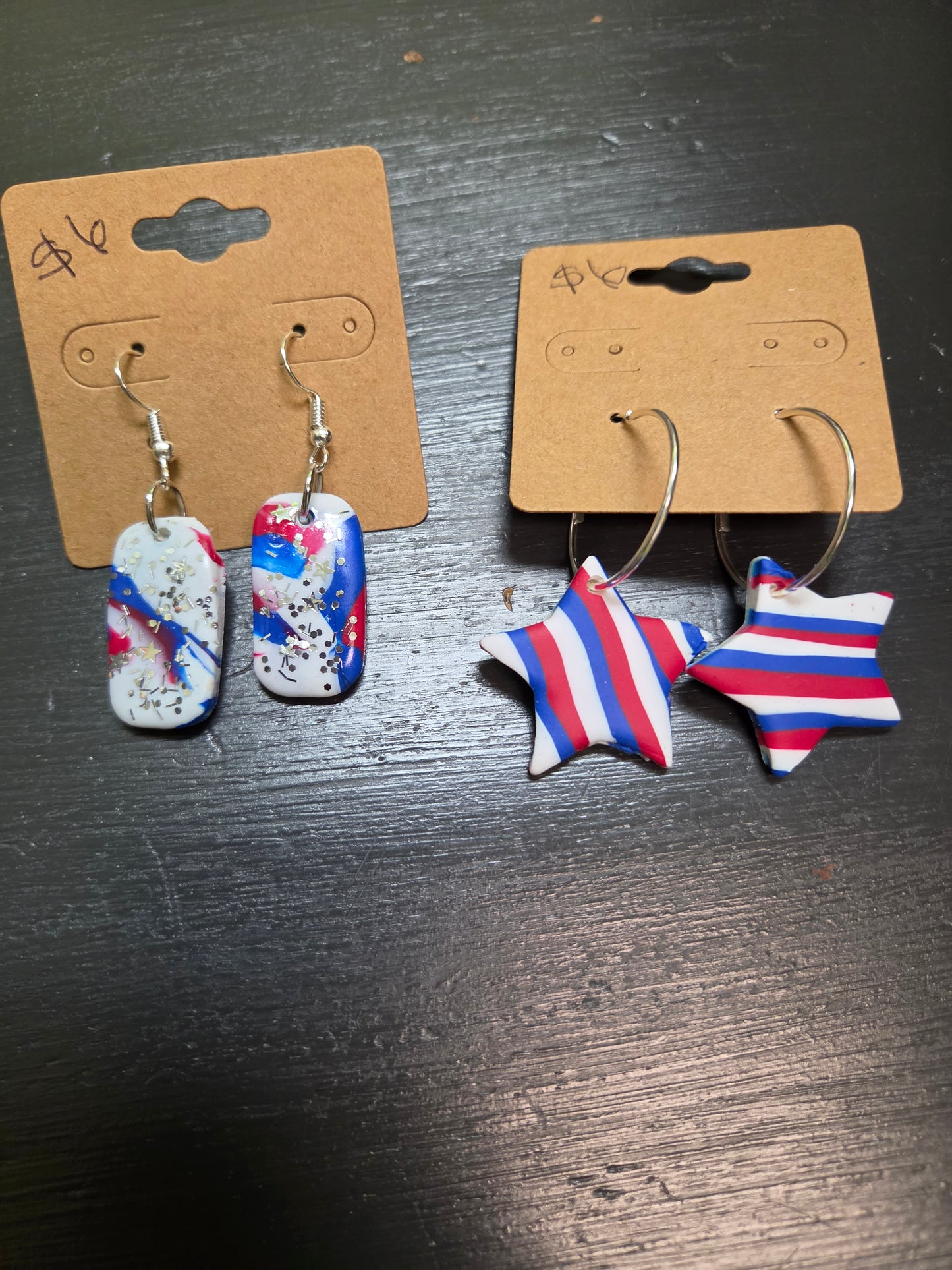 Red White and Blue Handmade Earrings