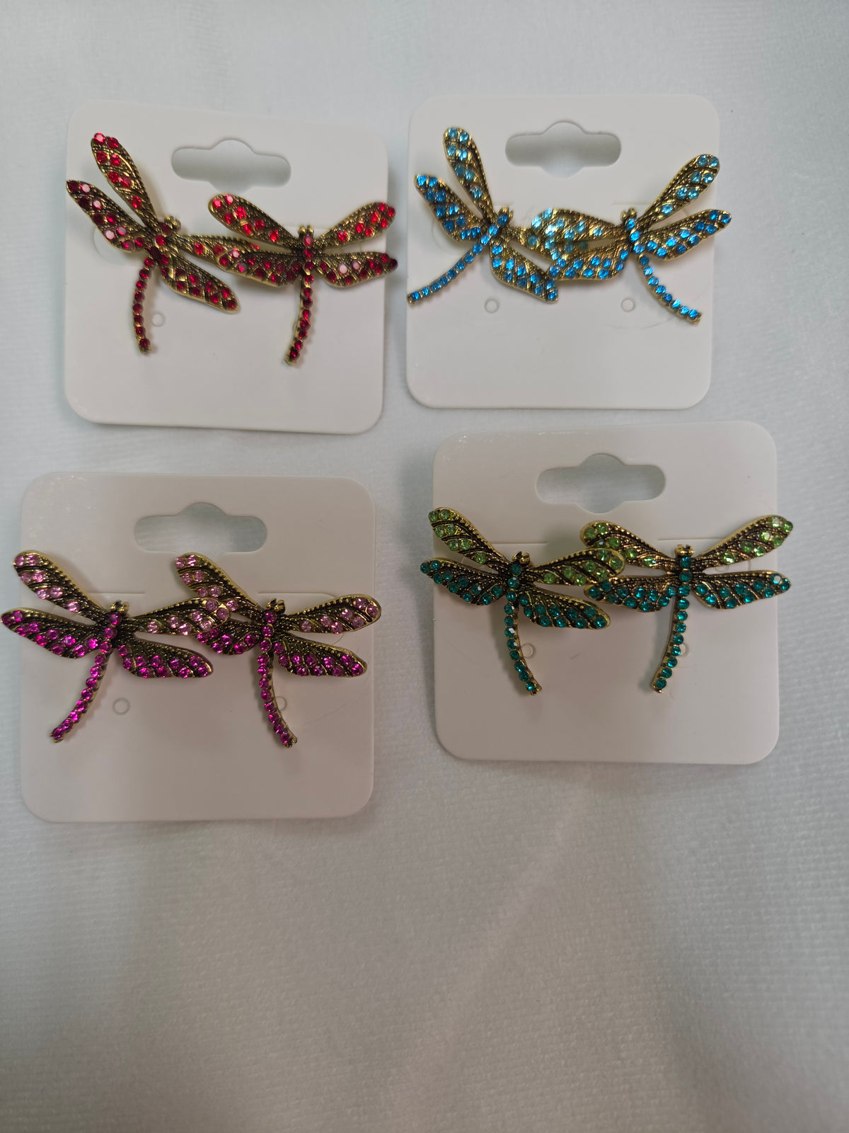 Dragonfly crystal earrings E01