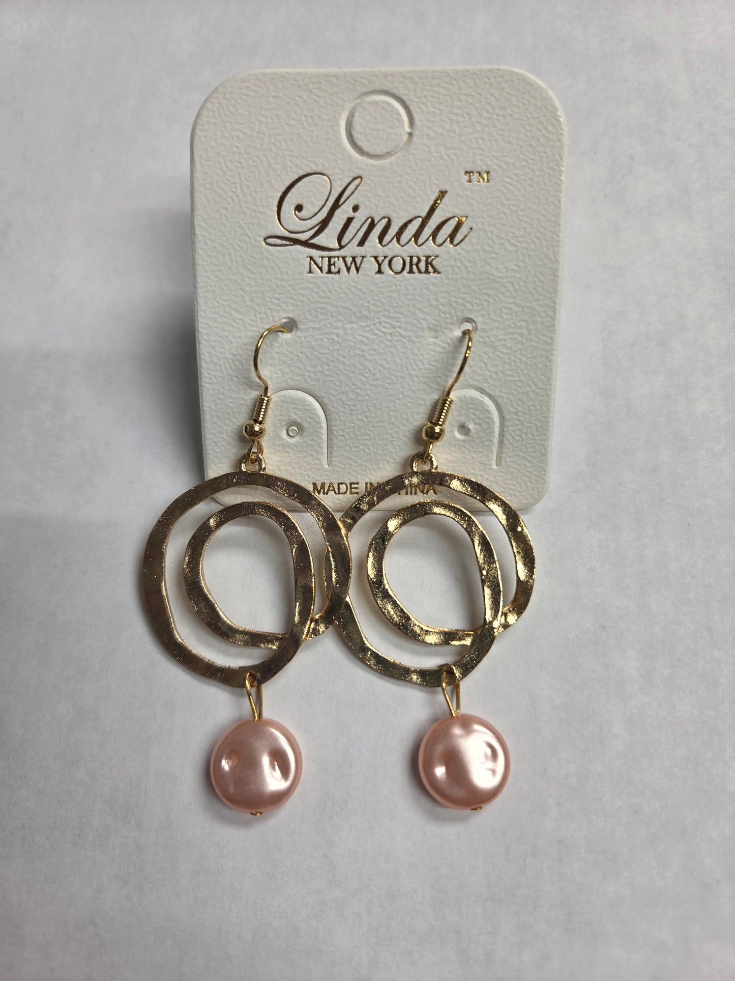 Gold Spiral Earrings with Pearl Accent