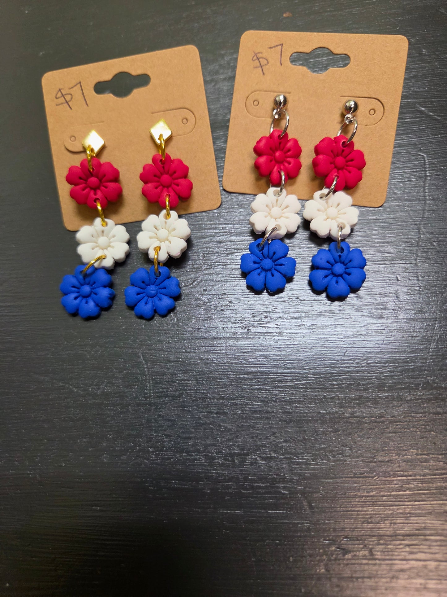 Red White and Blue Handmade Earrings