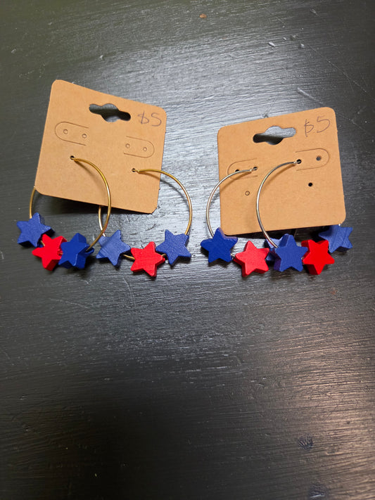 Star Hoop Handmade Earrings
