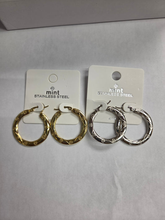 Flower Hoops Stainless Steel