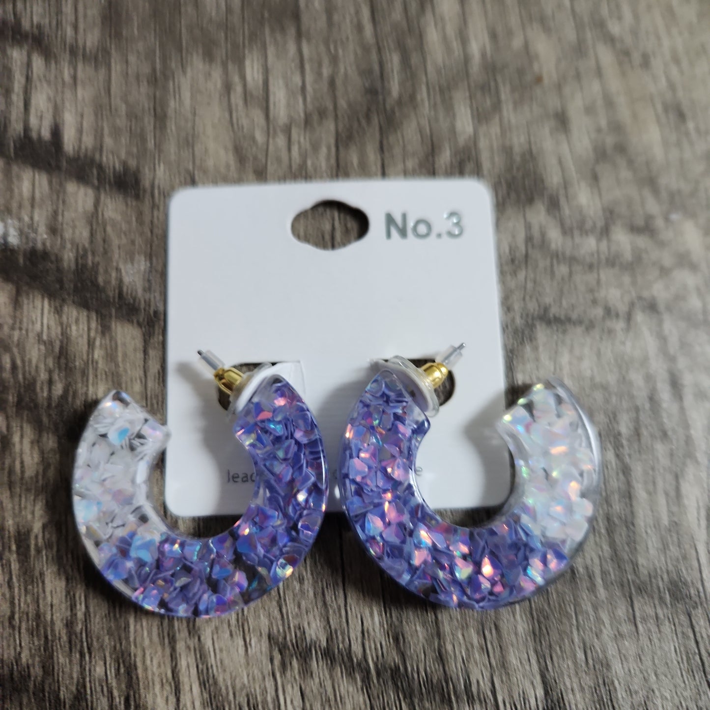 Two Tone Acrylic Hoops Earrings JV212