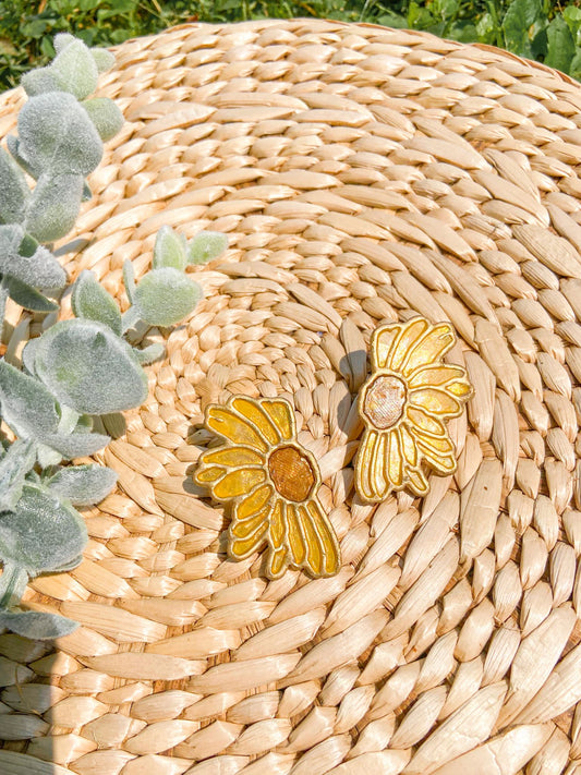 Yellow Flowers | Stained Glass | Earrings - 1