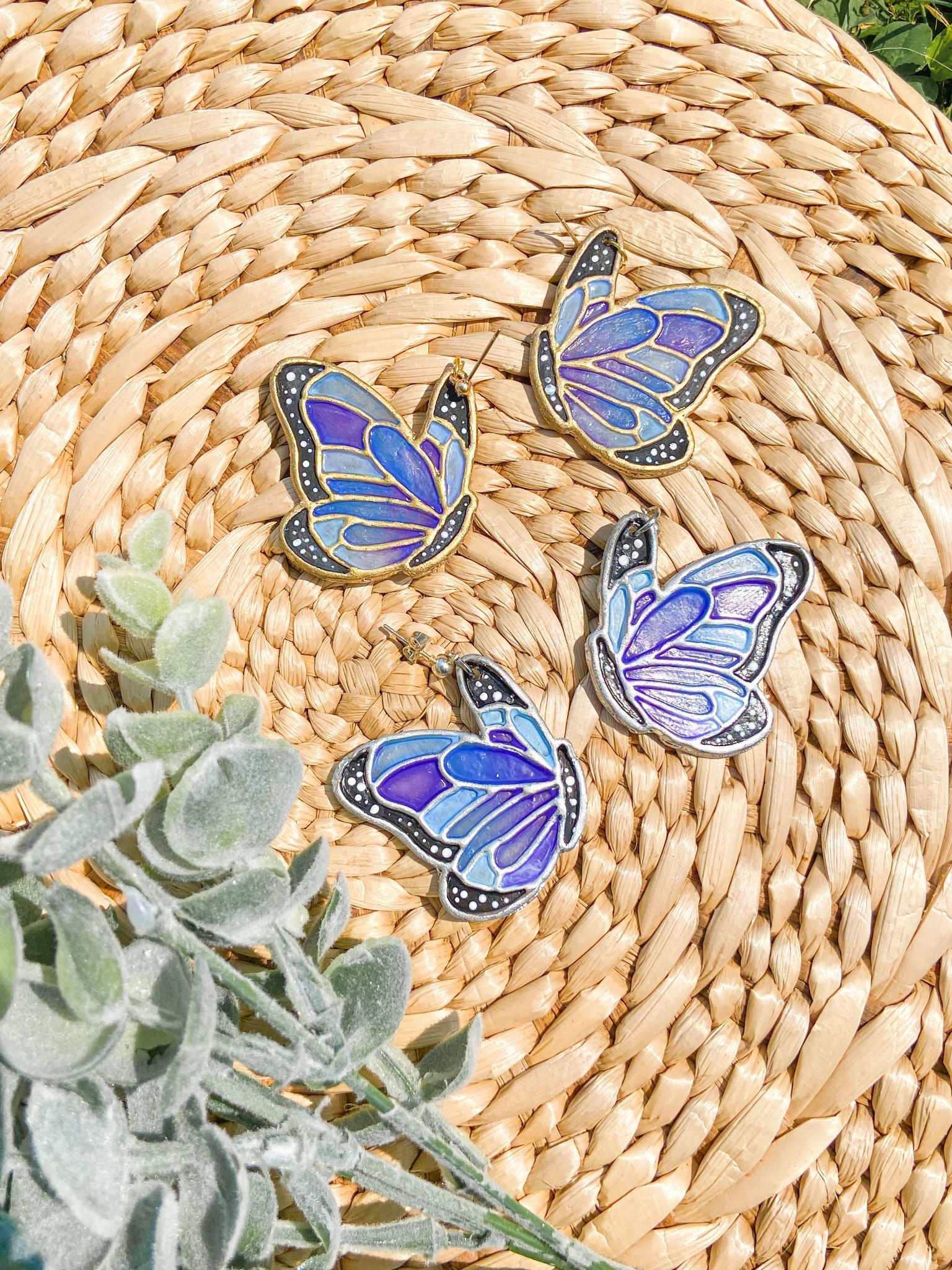 Blue Butterflies | Stained Glass | Earrings - 1