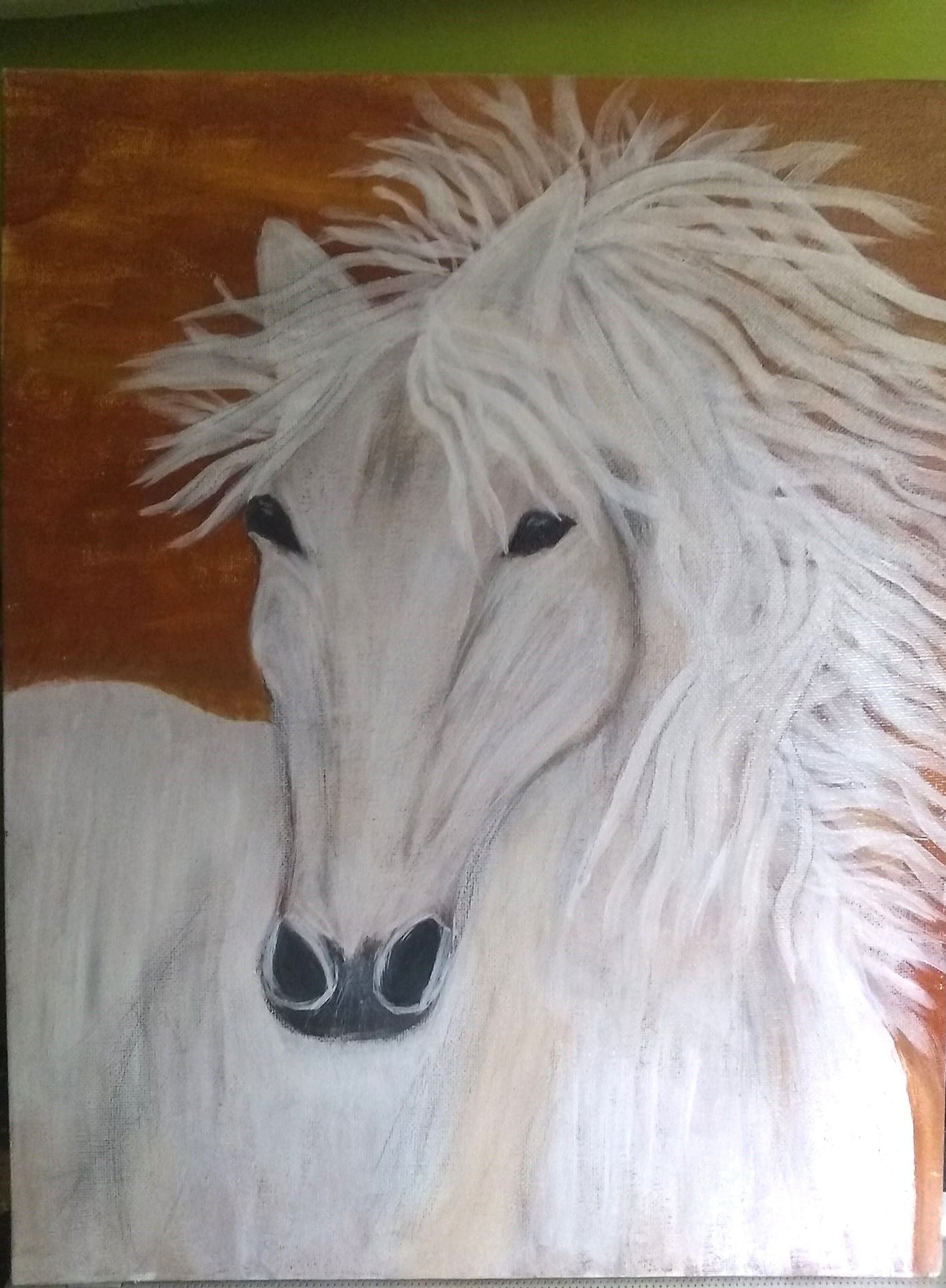 White stallion canvas panel - 1