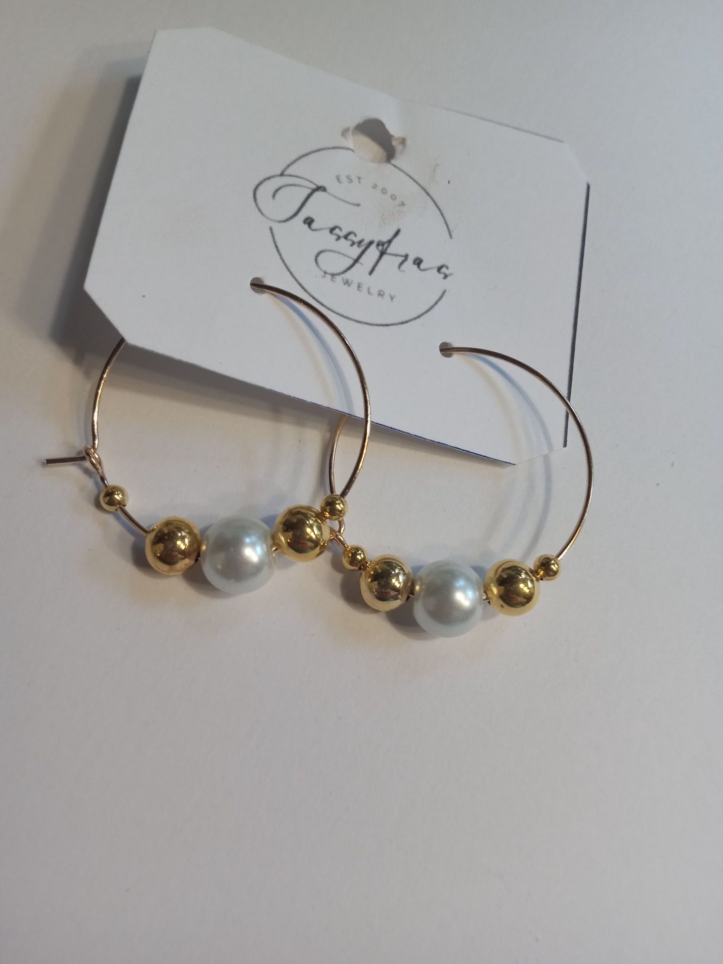 Gold tone modern hoops - 1