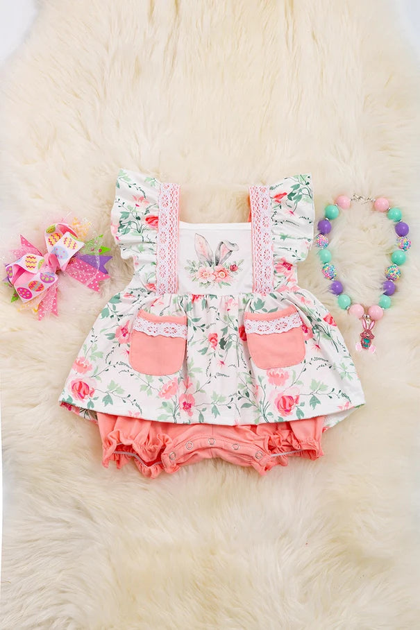 Bunny and Flower Printed Outfit