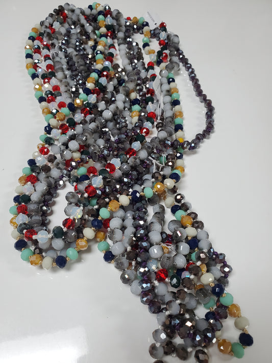 Crystal Bead Necklace 60" JR334
