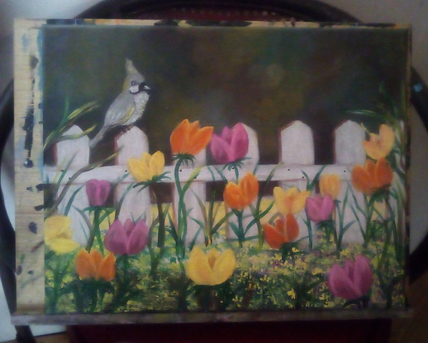 Titmouse and tulips - 1