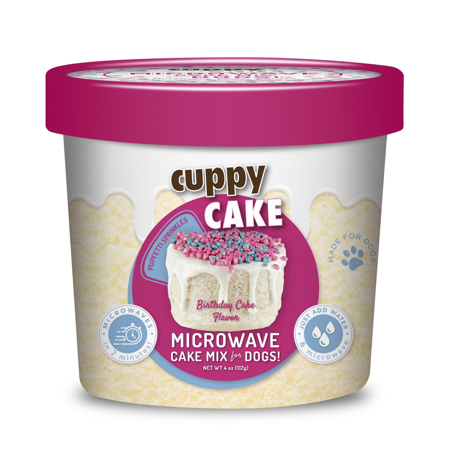 Microwave Cake in A Cup for Dogs - Birthday Cake Flavored with Pupfetti Sprinkles
