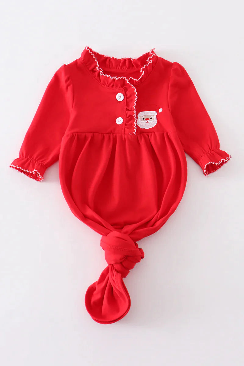 Red Embroidered Santa Baby Gown